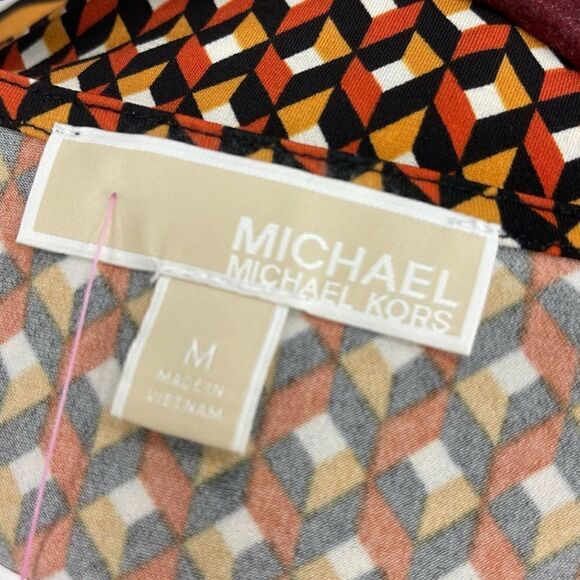 MICHAEL Michael Kors® Petite Geo Border Wrap Top miraculously combines - Picture 5 of 6